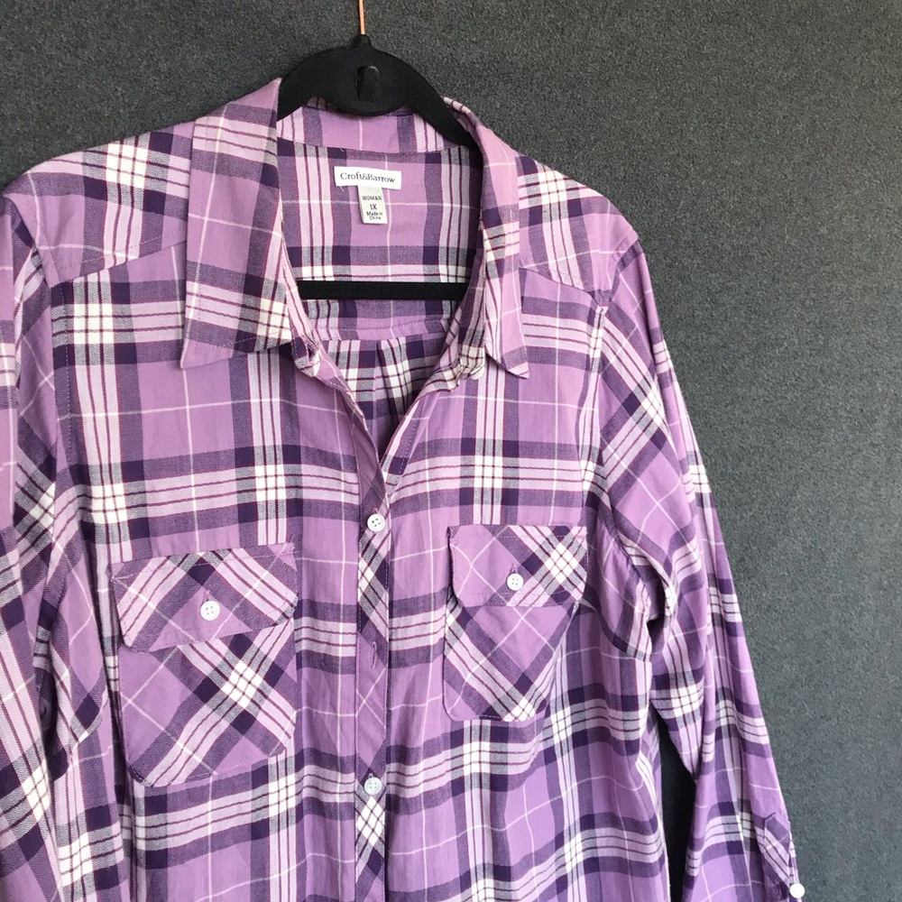 Purple flannel button down - Picture 2 of 3